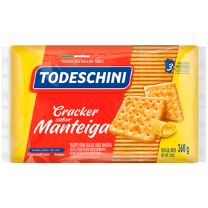 BISCOITO TODESCHINI 360G CRACKER MANTEIGA